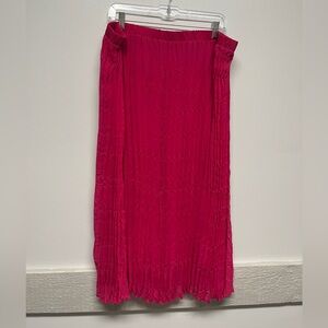 Pink Plus Size Accordion Skirt 2X